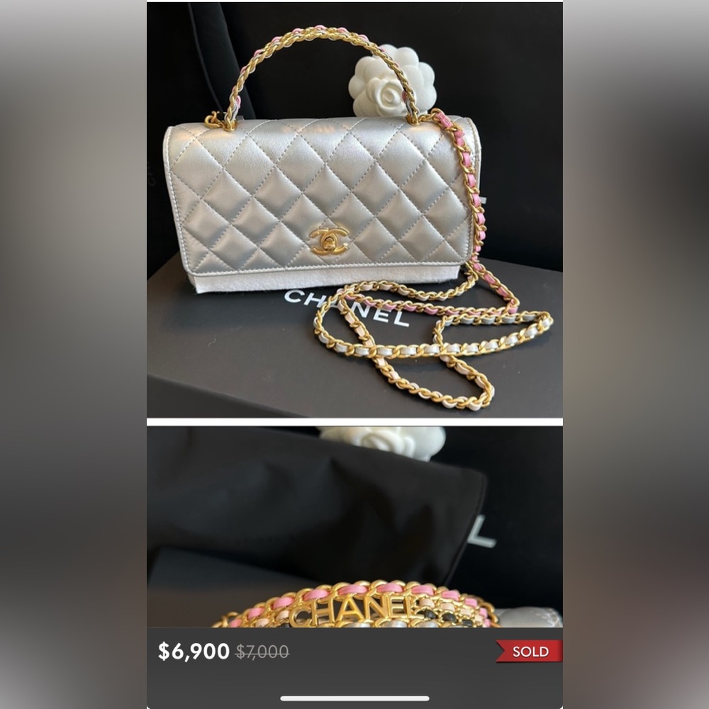 CHANEL Spell out Top Quilted Handle Mini bag - Picture 15 of 15